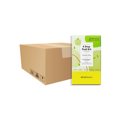 AvryBeauty 4 Step Pedicure Kit, Green Tea Case of 50
