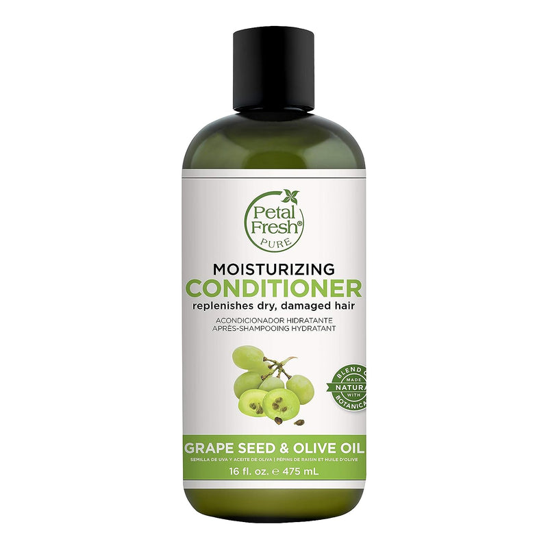 Moisturizing Conditioner | Moisturizing Grape Seed & Olive Oil Conditioner, Restores Hair and Scalp With Natural Essential Oils, 16 Fl oz by Petal Fresh