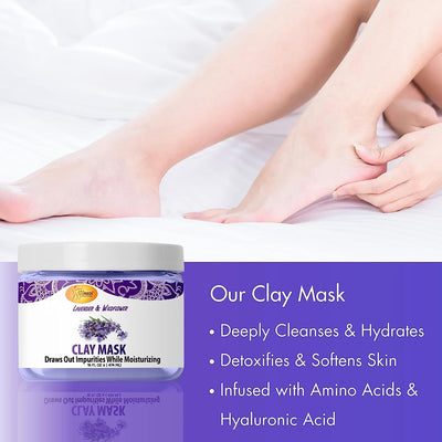 Clay Mask For Feet & Body Lavender Aroma, 16oz by Spa Redi