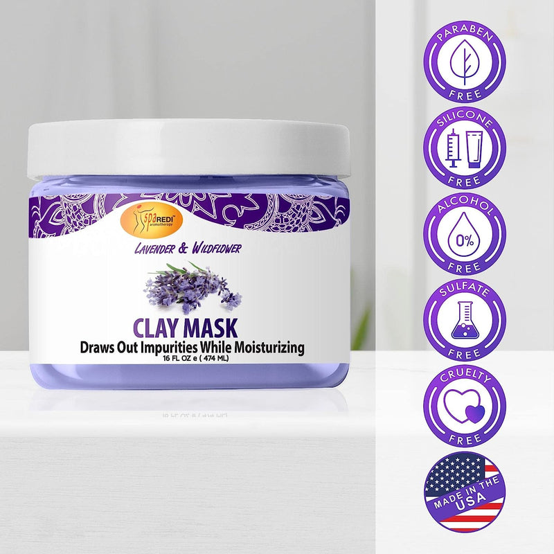 Clay Mask For Feet & Body Lavender Aroma, 16oz by Spa Redi