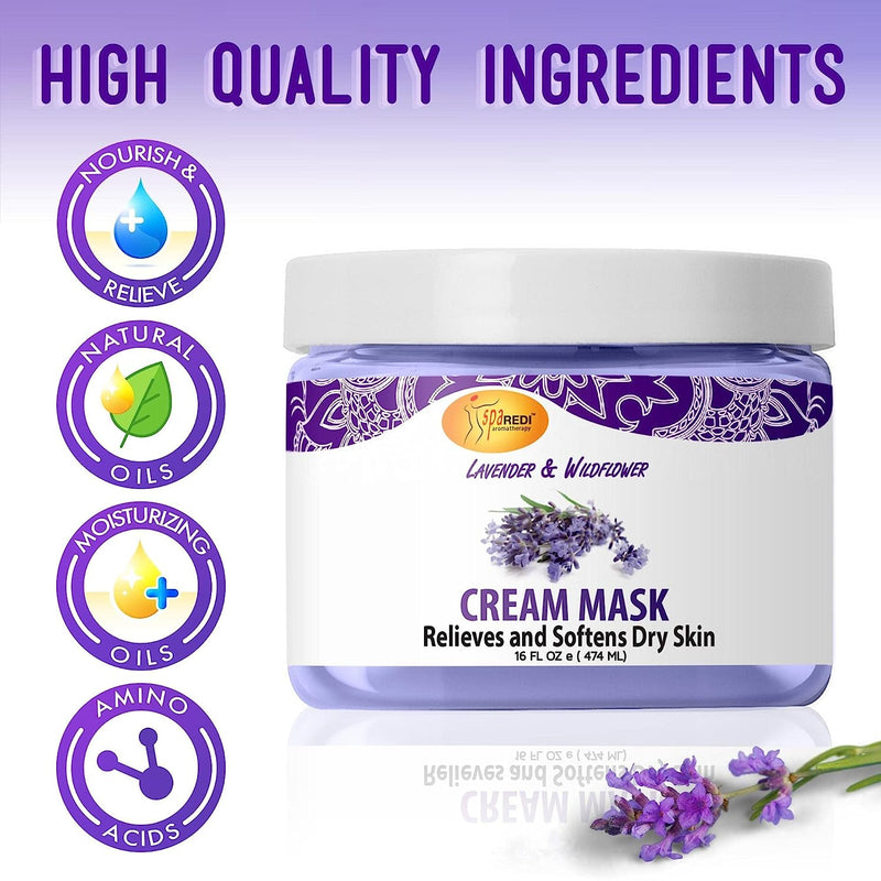 Pedicure Cream Mask Lavender & Wildflower Aroma, 16oz by Spa Redi