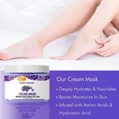 Pedicure Cream Mask Lavender & Wildflower Aroma, 16oz by Spa Redi