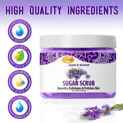 Sugar Scrub Glow Lavender & WIldflower Aroma, 16oz by Spa Redi