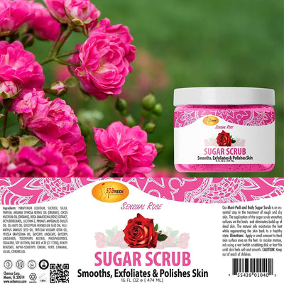 Sugar Scrub Glow Sensual Rose Aroma, 16oz by Spa Redi