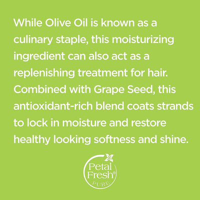 Moisturizing Shampoo | Moisturizing Grape Seed & Olive Oil Shampoo, Restores Hair and Scalp With Natural Essential Oils, 16 Fl oz by Petal Fresh