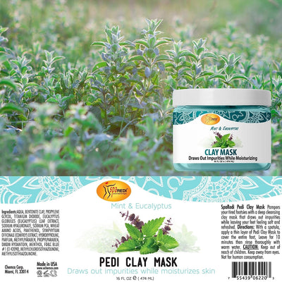 Clay Mask For Feet & Body Mint & Eucalyptus Aroma, 16oz by Spa Redi