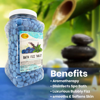Foot Soak Tablets For Pedicures - Bath Fizz Spa Tablets Mint & Eucalyptus Aroma, 128oz by Spa Redi