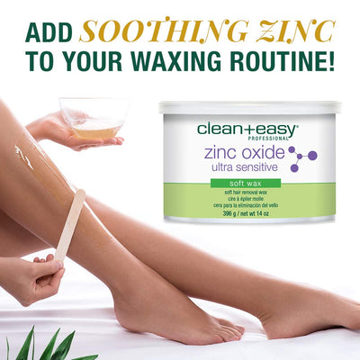 Zinc Oxide Hair Removal Soft Wax 14oz By Clean + Easy