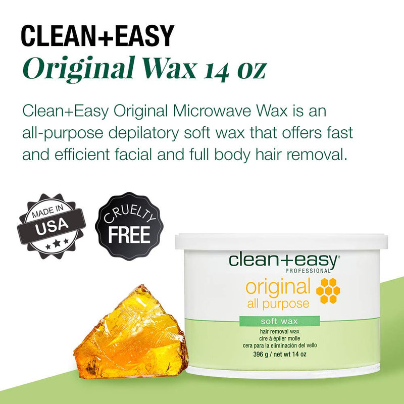 All Purpose Hair Removal Soft Wax 14oz By Clean + Easy