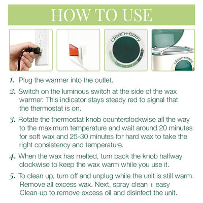 Deluxe Professional Wax Warmer For Hair Removal Wax by Clean + Easy