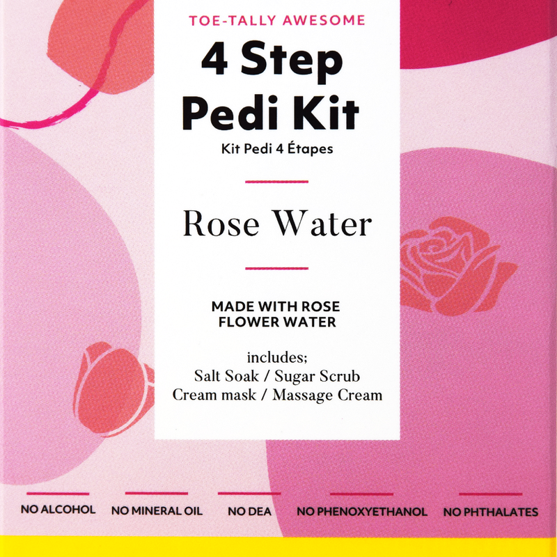 AvryBeauty 4 Step Pedicure Kit, Rose Water