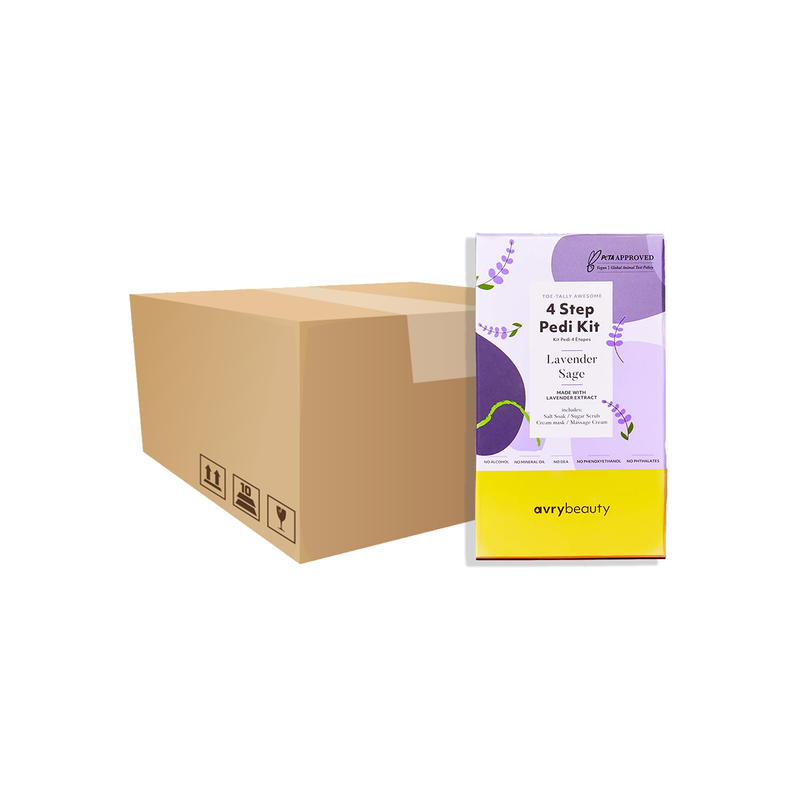 AvryBeauty 4 Step Pedicure Kit, Lavender Sage Case of 50