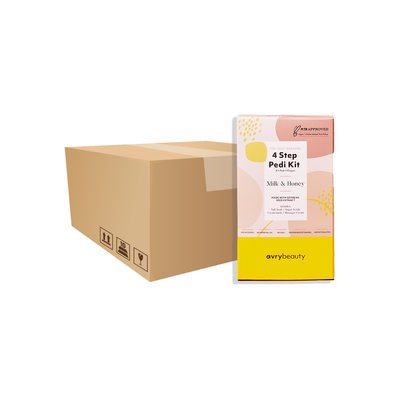 AvryBeauty 4 Step Pedicure Kit, Milk & Honey Case of 50