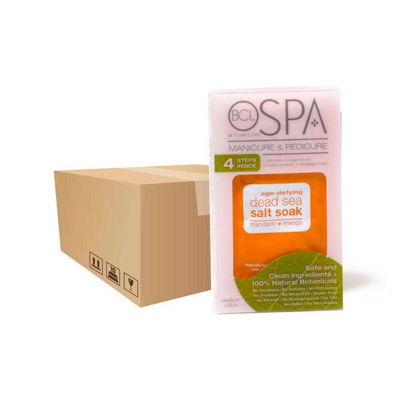 4-Step Pedicure & Manicure Kit Manarin & Mango, All Natural Ingredients Case of 72 by BCL SPA