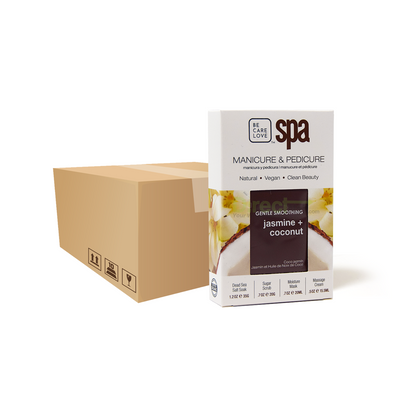 4-Step Pedicure & Manicure Kit Jasmine Coconut, All Natural Ingredients Case of 72 by BCL SPA