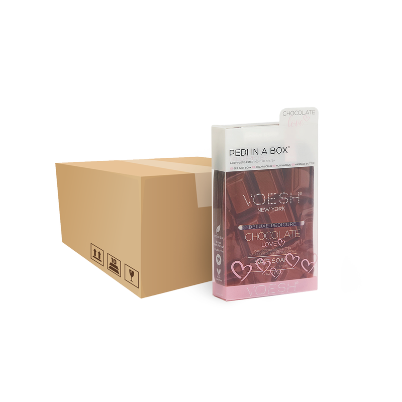 4 Step Voesh Deluxe Pedi In a Box Kit, Chocolate Love Case of 50