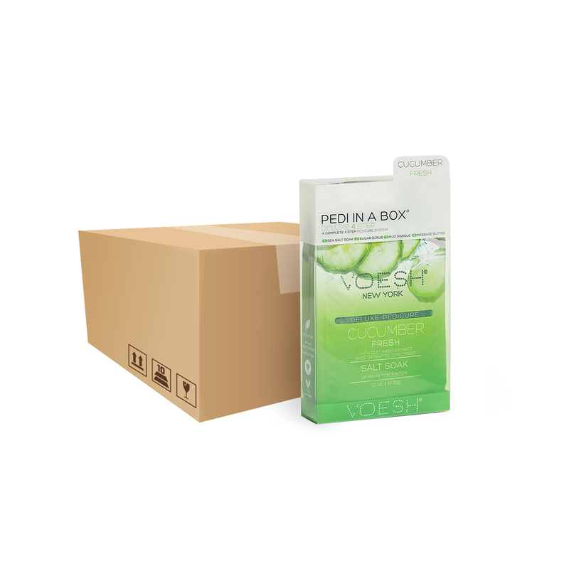 4 Step Voesh Deluxe Pedi In a Box Kit, Cucumber Fresh Case of 50