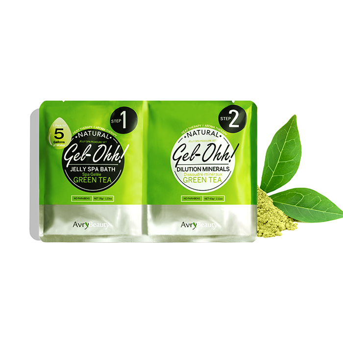Jelly Pedicure Spa Packets - Green Tea Gel-Ohh By AvryBeauty Case of 120