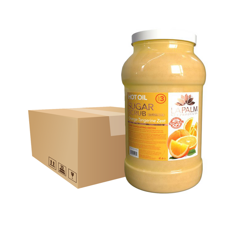 Hot Oil Pedicure Sugar Scrub, Orange Tangerine 128oz Case of 4 By LaPalm