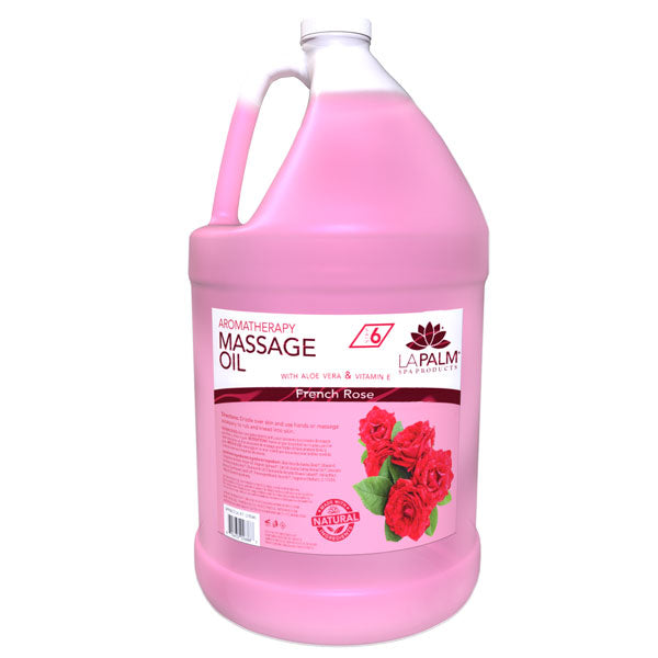 Massage Oil Aromatherapy - Rose Aroma, 1 Gallon by LaPalm