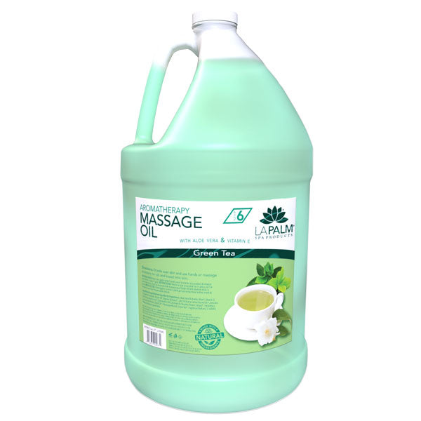 Massage Oil Aromatherapy - Green Tea Aroma, 1 Gallon by LaPalm
