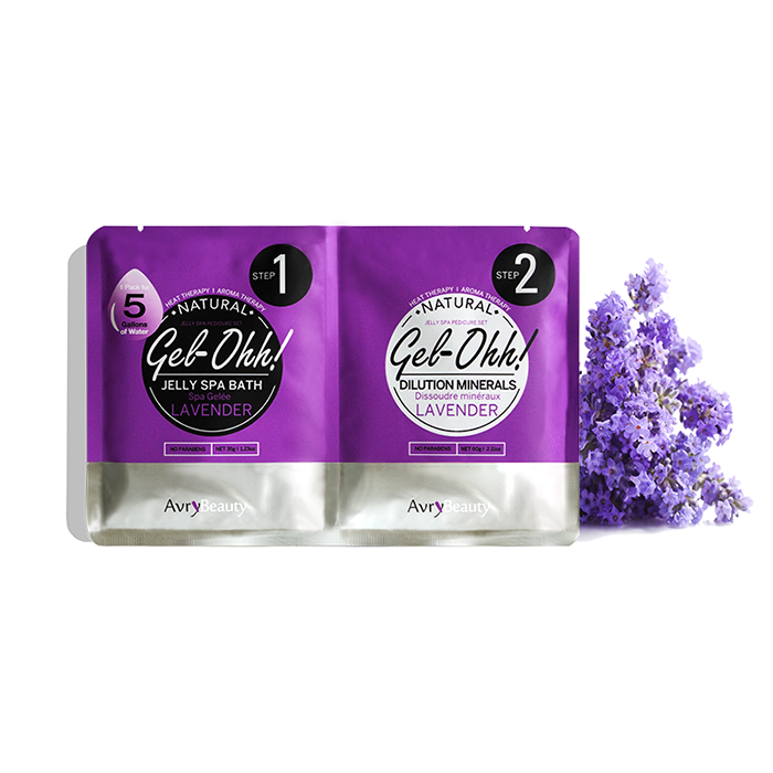 Jelly Pedicure Spa Packets - Lavender Gel-Ohh By AvryBeauty Case of 120