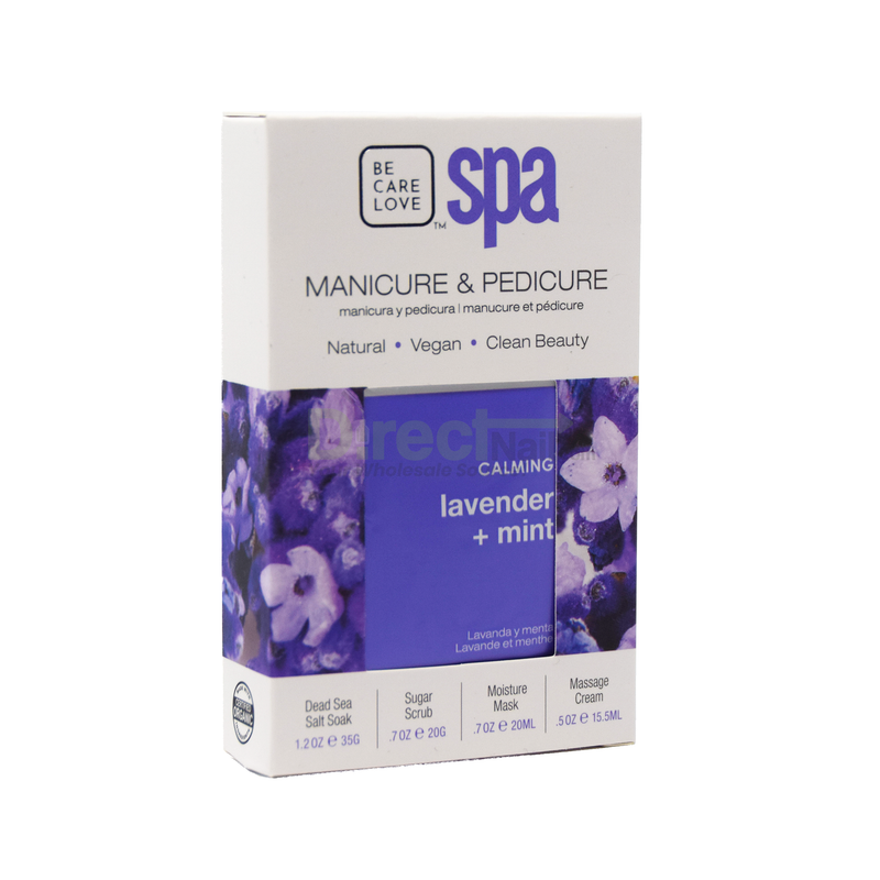 4-Step Pedicure & Manicure Kit Lavender & Mint, All Natural Ingredients Case of 50 by BCL SPA