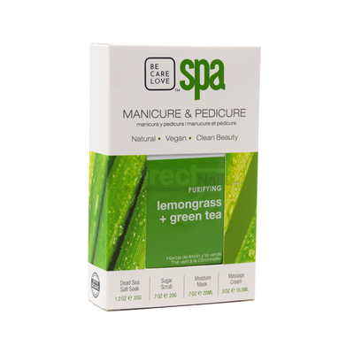 4-Step Pedicure & Manicure Kit Lemongrass & Green Tea, All Natural Ingredients Case of 72 by BCL SPA
