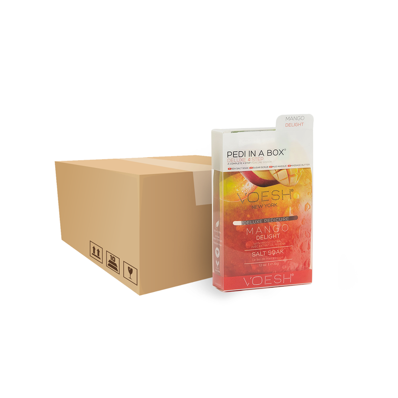 4 Step Voesh Deluxe Pedi In a Box Kit, Mango Delight Case of 50