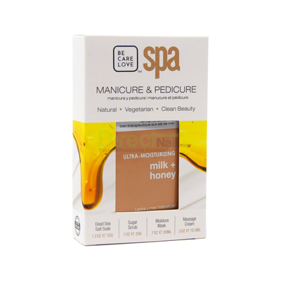 4-Step Pedicure & Manicure Kit Milk & Honey, All Natural Ingredients Case of 72 by BCL SPA
