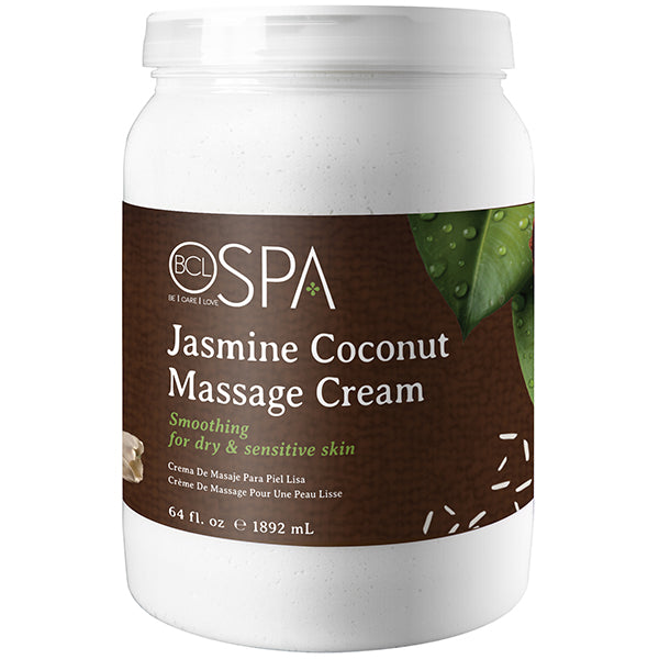 Jasmine Coconut Massage Cream, Certified Organic by BCL Spa 16oz