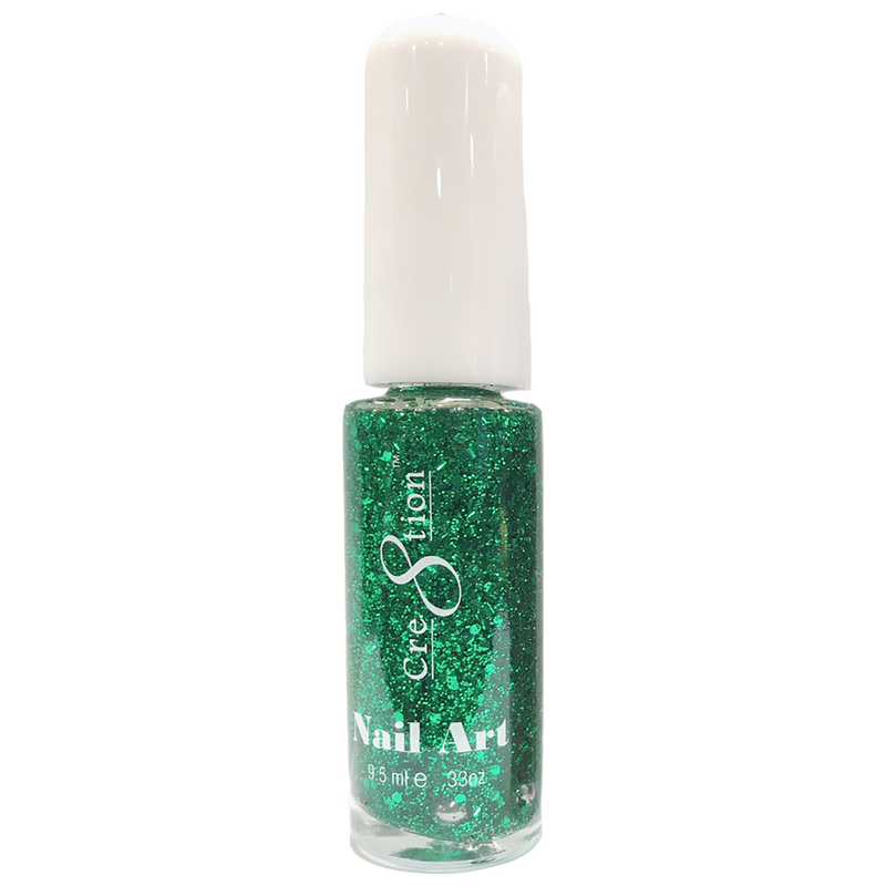 Detailing Nail Art Lacquer Green Glitter 9.5ml by Cre8tion