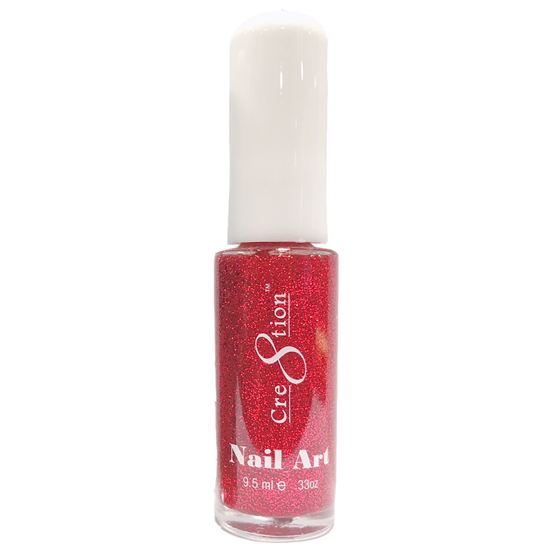 Detailing Nail Art Lacquer Red Glitter 9.5ml by Cre8tion