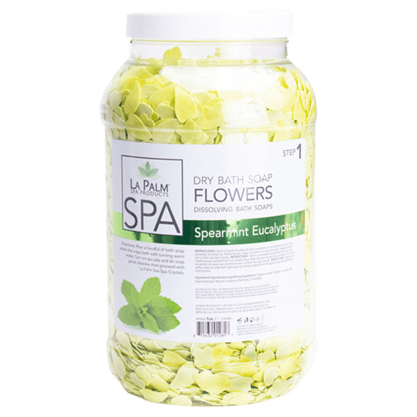 LaPalm Soap Flower Petals for Pedicures- Spearmint Eucalyptus 128oz