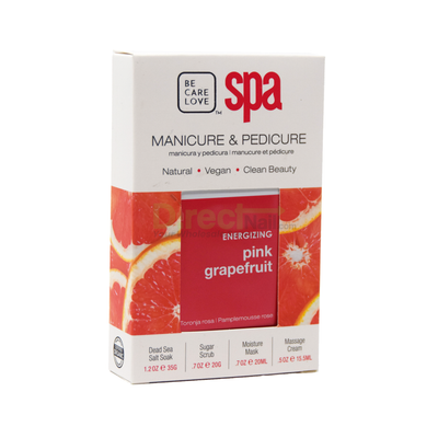 4-Step Pedicure & Manicure Kit Pink Grapefruit, All Natural Ingredients Case of 72 by BCL SPA