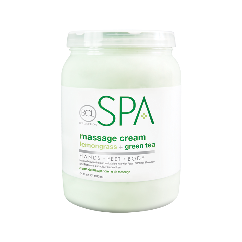 Lemongrass & Green Tea Massage Cream, Certified Organic by BCL Spa 16oz